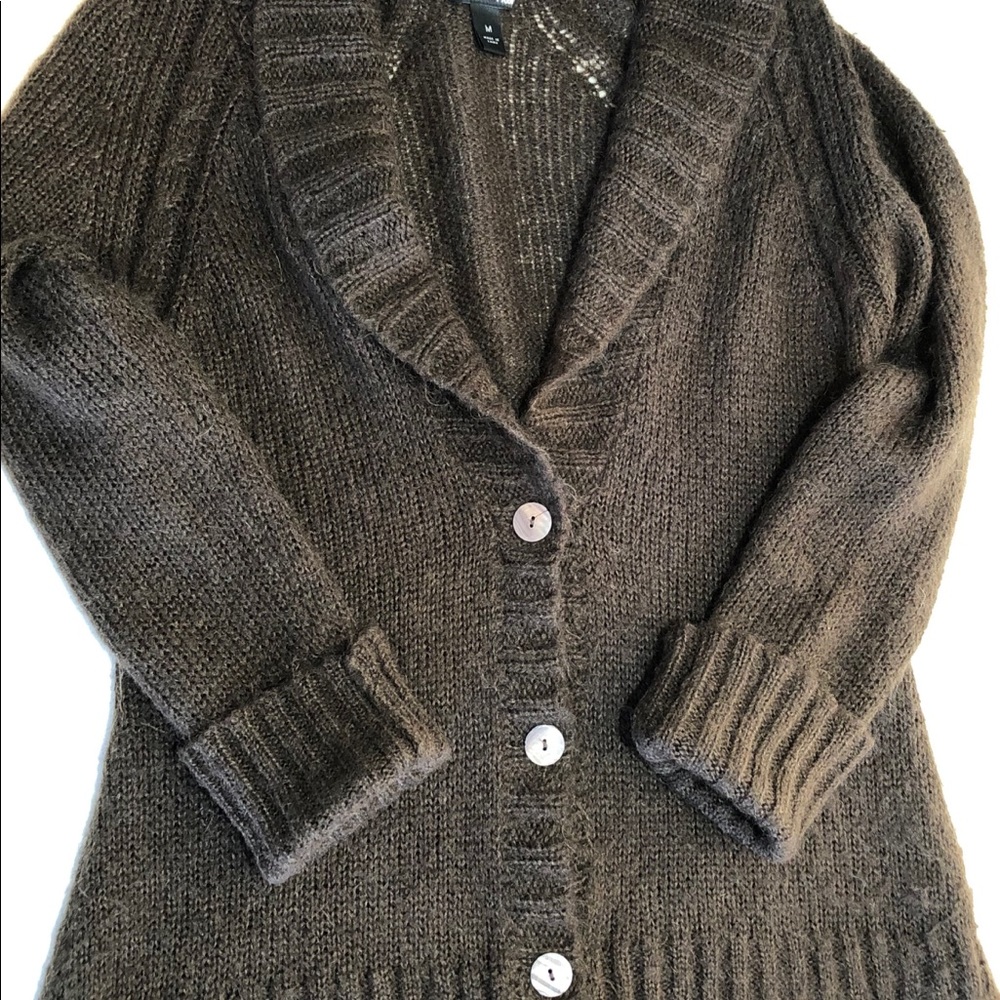 H&M Chocolate Brown Cardigan Sweater Size M